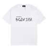 BALENCIAGA Summer New Arrival Cotton Printed Crew-Neck Short-Sleeve T-Shirt White F151