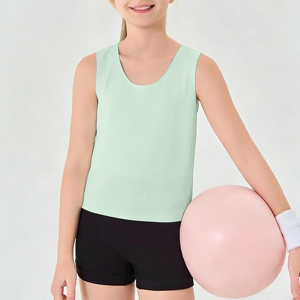 Girls' Mesh Tank Top - Ice Silk Breathable Sleeveless Tee