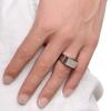 New Style Unisex Stainless Steel Ring Simple Rectangular Pattern Able Jewelry for Friend Valentine's Day Gift Size 7-13