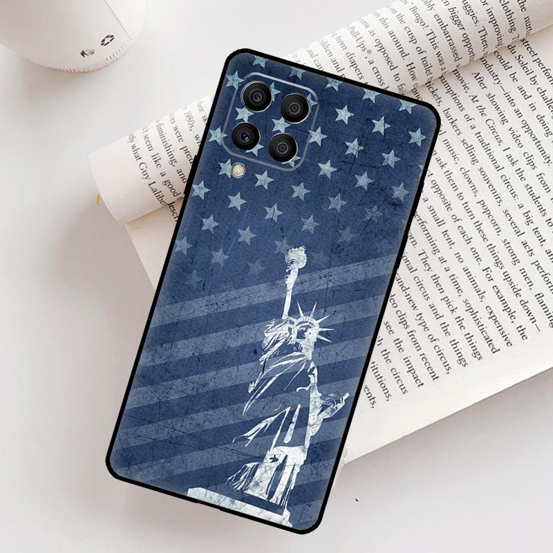 America Flag Statue of Liberty Case For Samsung Galaxy M21 M31 M13 M33 M53 M15 M35 M55 M16 M36 M56 M12 M32 M52 M14 M34 M54