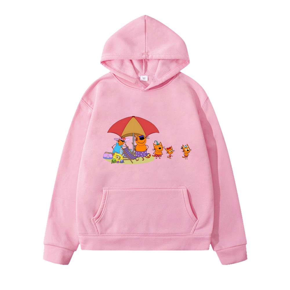 

Kid-e-cats Cartoon Hoodie Kids New Style Pullovers Cute Baby Children Clothes Sweet Girls Hoodies Autumn Winter Fashion Hoody 130 рожевий
