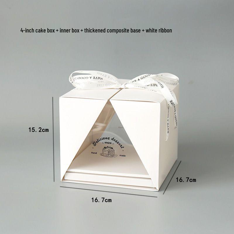 

Премиальная складная коробка для торта на 4/6/8 дюймов, для бисквитных или муссовых тортов, подарочная и прозрачная упаковка