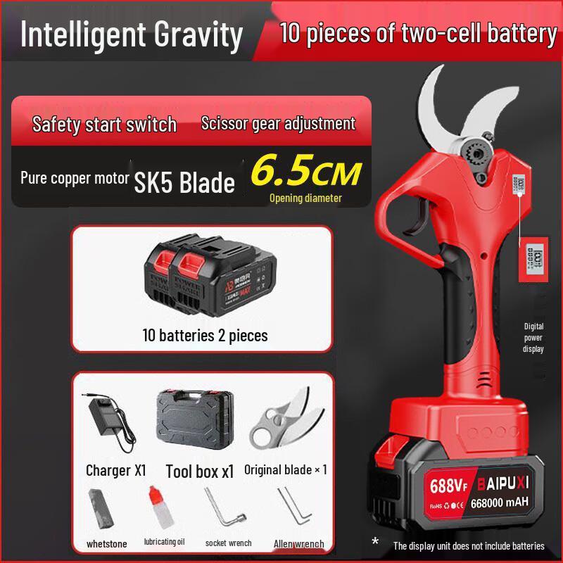 BAIPUXI Cordless Electric Telescopic Pole Pruning Saw CN Plug (adapter Included)