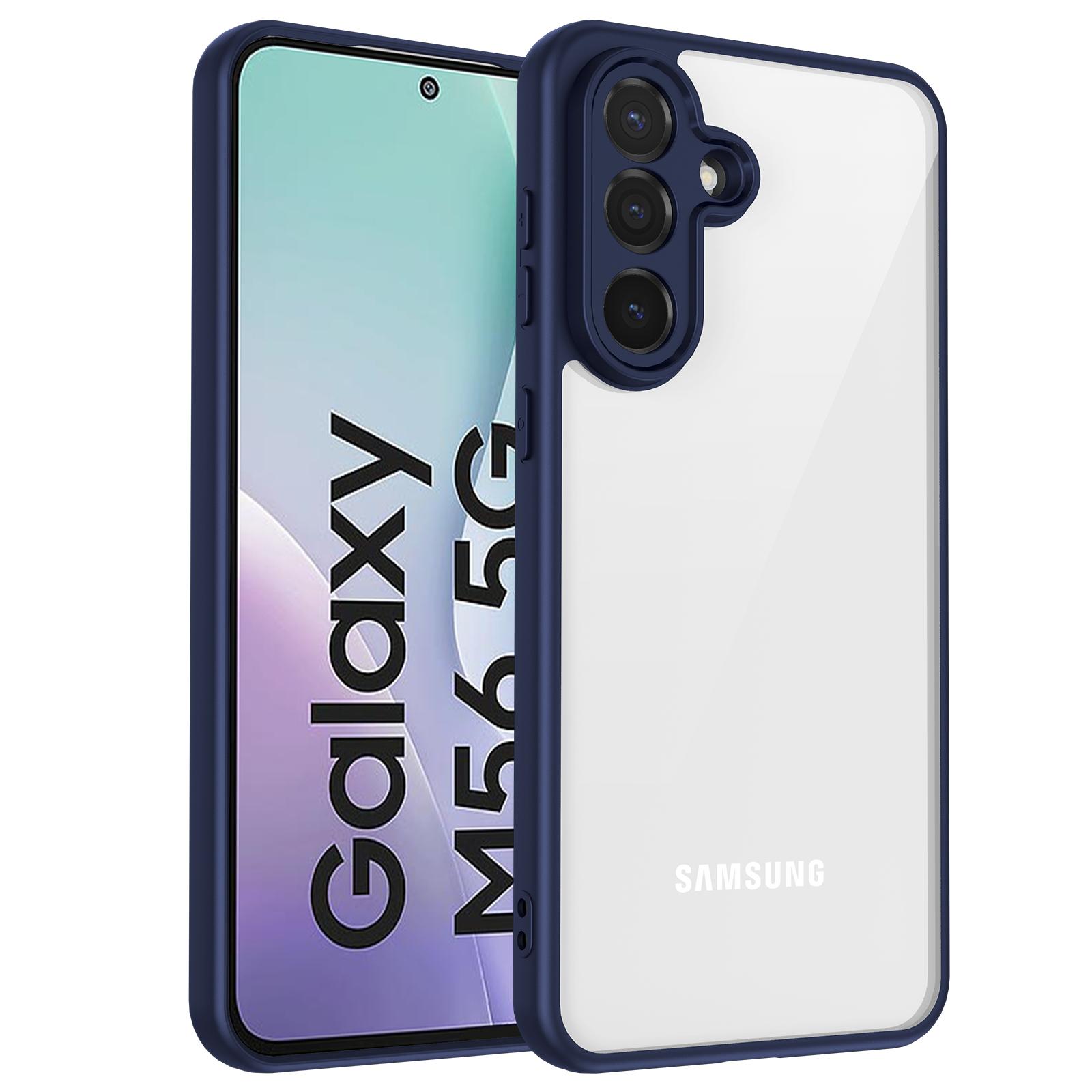 

Для Samsung Galaxy M56 5G Чехол Матовый на ощупь Прозрачный ПК+ТПУ Ударопрочный Задняя крышка для телефона Blue