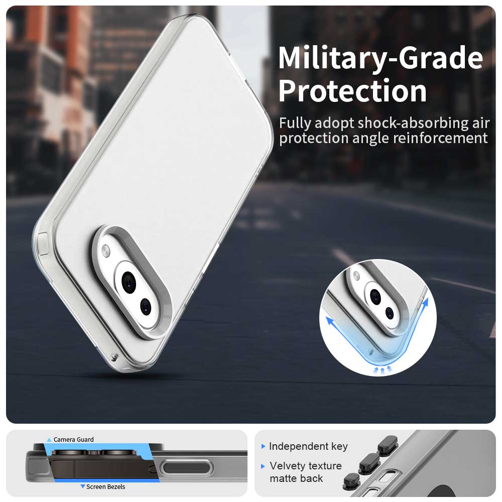 

For Google Pixel 9a Case PC+TPU+PET Matte Anti-Drop Phone Back Cover Blue