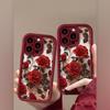Blooming Red Roses Are Suitable for Apple 16Promax Mobile Phone Case iPhone15Pro Flower 14Pro Beautiful 13 New