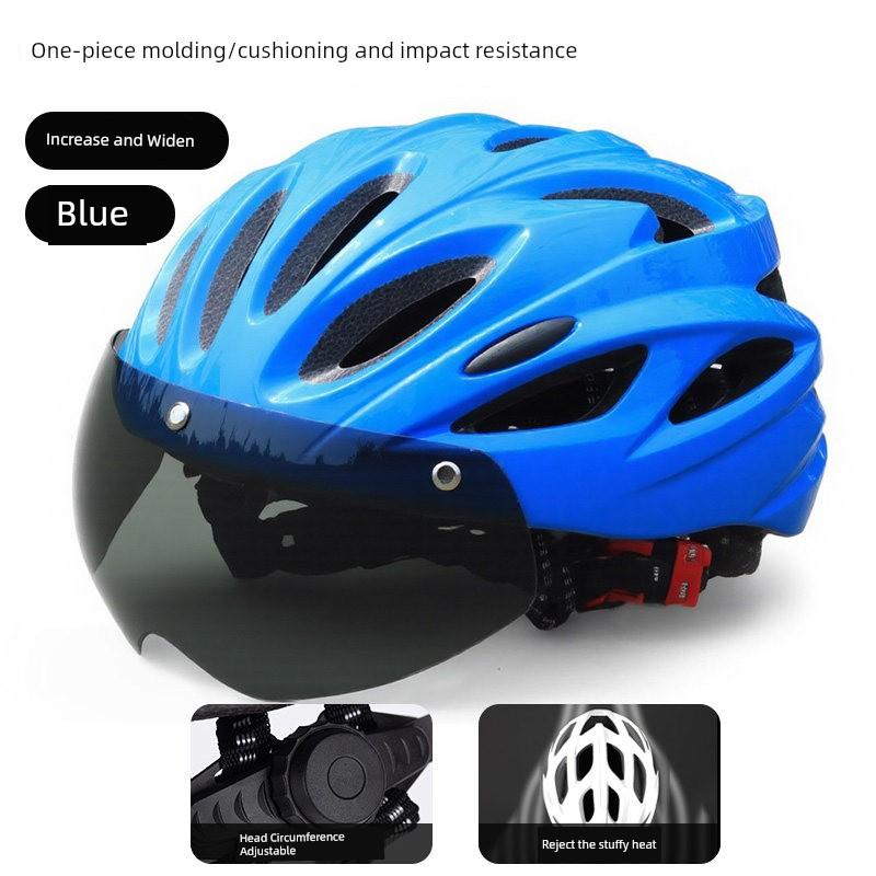 Yu Zhaolin's Premium Bicycle Helmet with Integrated Goggles, One-Piece Riding Helmet for Men and Women, Mountain and Road Safety Helmet