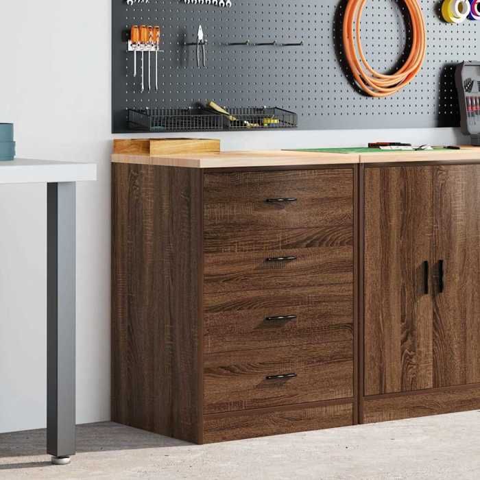 VidaXL Armoire de rangement de garage chêne marron 60x51x85cm bois pin, armoire, armoire à outils, armoire basse, armoire de 860604