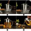 350/550/750/950ML Borosilikátová Sklenená Kanvica Odolná voči Teplu Štvorcová Sklenená Kanvica Filter na Čajové Lúhovanie Kanvička na Mlieko Oolong Kvetinový Čaj