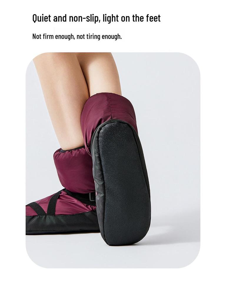 Cozy Velvet-Lined Strappy Ballet Practice Shoes