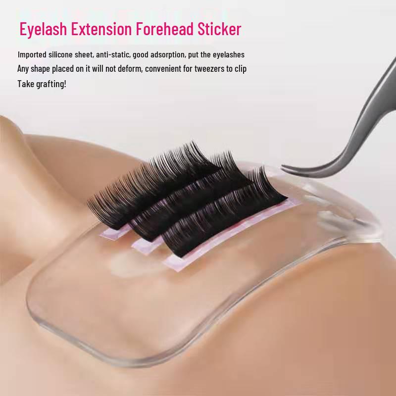 Static Cling Silicone Eyelash Pad for Extensions - Transparent Pink Forehead Sticker