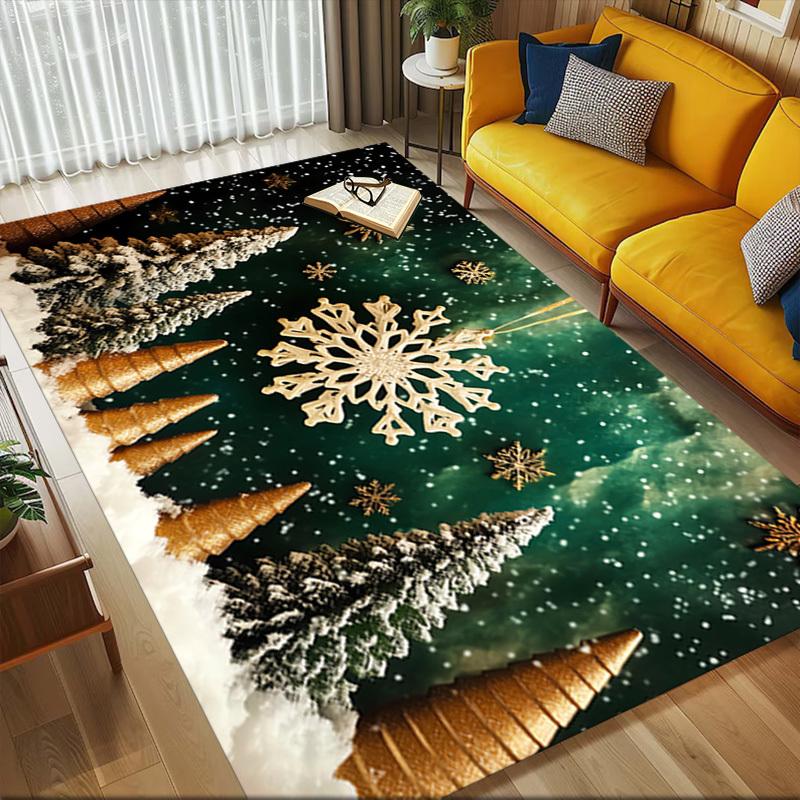 Schneeflockenbaum Kristall Samt Bürostuhlmatte Teppich - Rutschfest, Bodenschutzmatte, Büroschreibtischstuhlmatten, Weihnachtsgeschenk-1106104