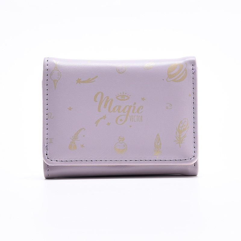 

Simple And Stylish Pu Leather Tri-fold Wallet With Anti-theft Function Фіолетовий