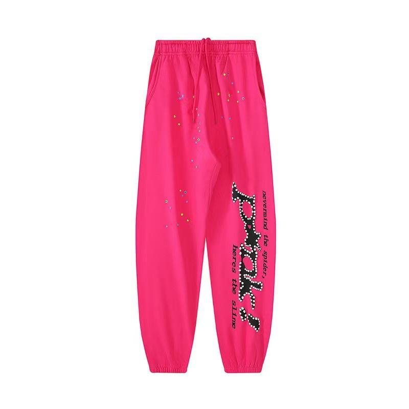 Unisex Loose Fit Two Piece Tracksuit Long Sleeve Hoodie Elastic Waist Sweatpants Spider Rhinestone Print Streetwear Matching Outfit Set