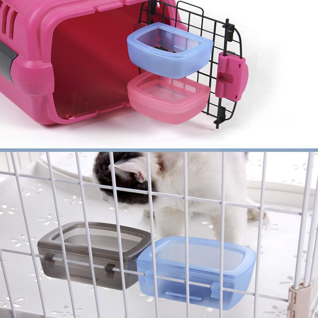 Spillproof Hanging Pet Water Bowl For Small Dog Secure Hook Design Plastic Water Feeder Easy To Clean Crate Waterer 2PCS