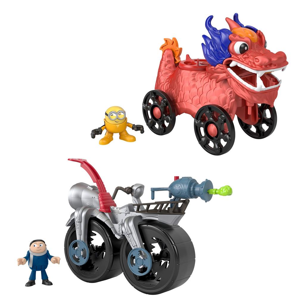 Fisher Price Minion Feature Playset Rocket Bike of 2 GMP36 Gray Red [Dragon & Set] [Set Boxed] &