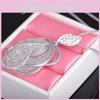 Elegant Korean Style Long Sweater Necklace With Rose Pendant And Platinum Finish