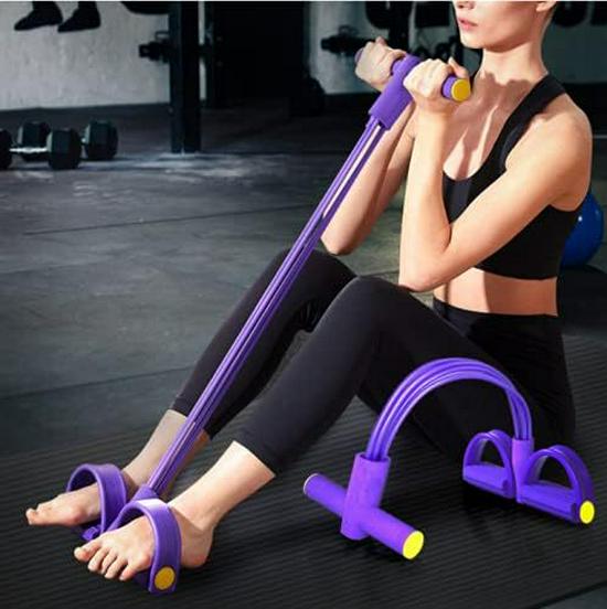 Spot Dropshipping Sit-up Fitness Resistance Band - Abdominal Exercise Elastic Rope with Foot Pedal Puller