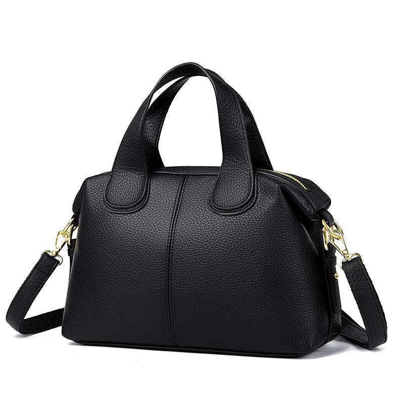 Women's Handbag with Large Capacity and Soft Leather Temperament, Niche Design, Shoulder Bag, Commuting Women's Boston Bag