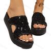 Fashion Women's Slippers Summer Casual Flip-Flops Wedge Bling Chunky Sandals Open Toed Platform Outdoor Non Slip Fashion Beach Slippers