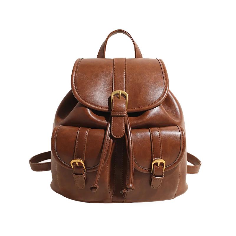 Fashionable Solid PU Backpacks Large Capacity High Quality Sense of Luxury Popularity Women's Backpacks Autumn New Style