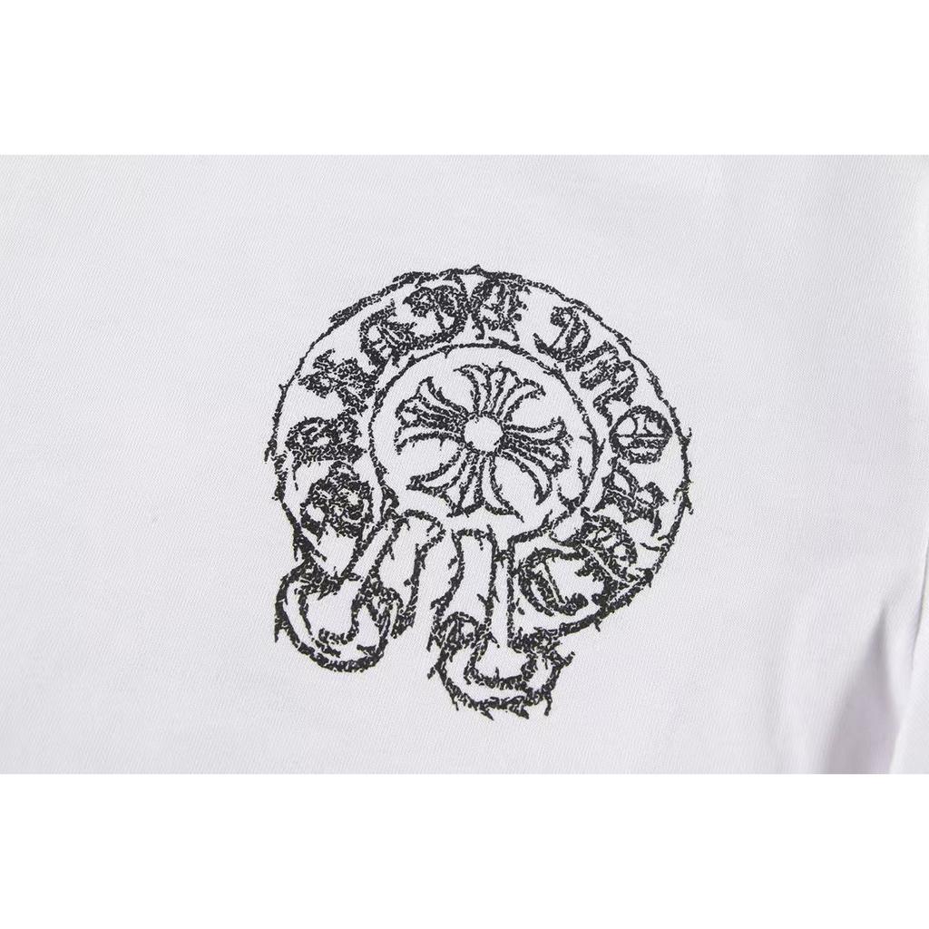W344 CHROME HEARTS 2025 Verano Nueva Camiseta de Algodón de Alta Calidad con Cuello Redondo Suelta de Talla Grande para Hombre y Mujer Camiseta para Pareja