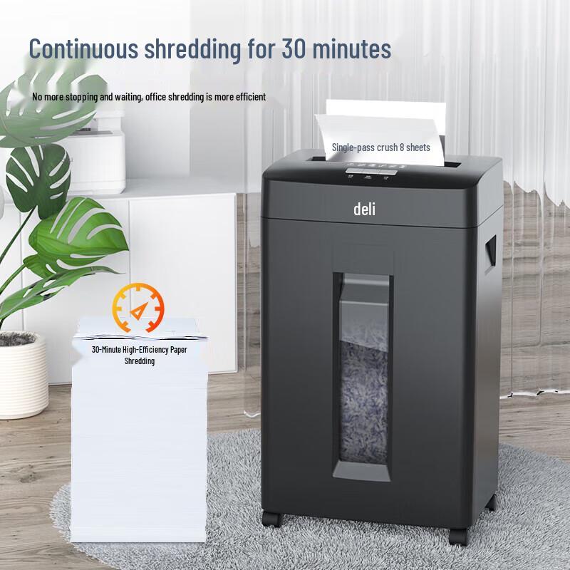 Deli P-5 Level Commercial Office Paper Shredder (8-Sheet, 23L)