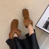 Korean Version Niche Two Wear Folded Pig's Trotters Split-toe Mid Boots Thin Boots Women's Autumn and Winter Thick Heel High Heel Martin Boots Short B