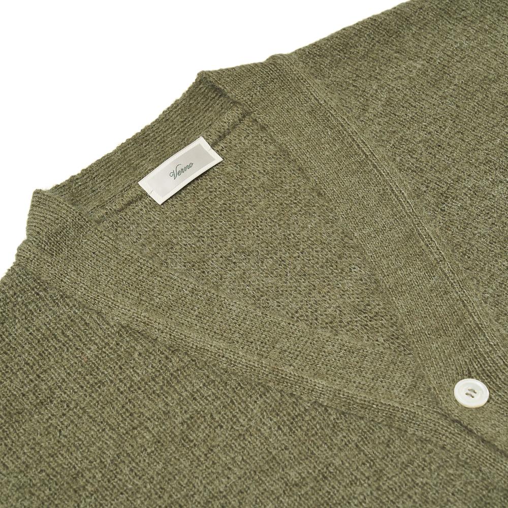 VERNO [Casual] Alpaca Cardigan Knit Olive Green