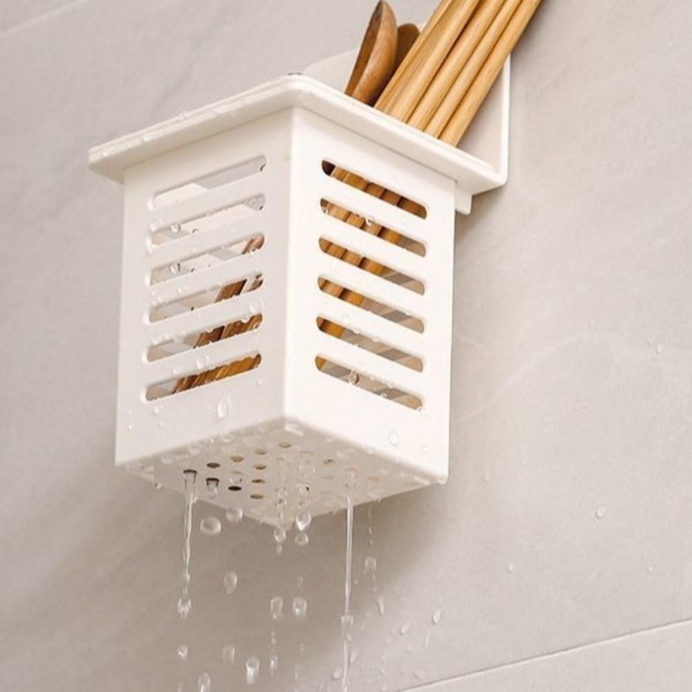 Kitchen Tool Toothbrush Holder Hanging Drain Chopstick Barrel New Wall Mounted Holder  Bathroom