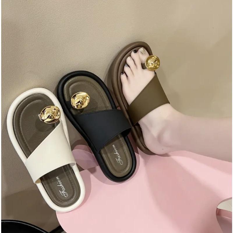 Set of toe sandals flip-flops women's summer wear fashion versatile seaside travel holiday slippers beach sandals