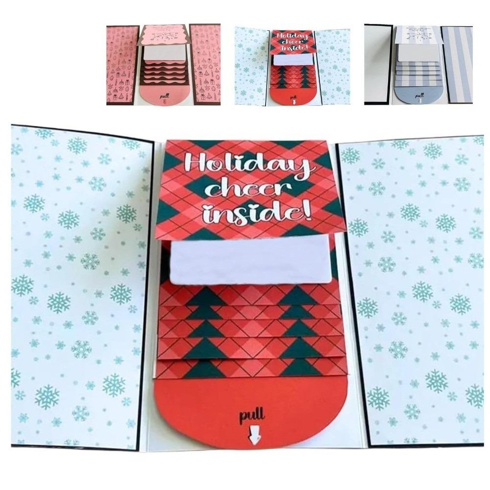 Waterfall Surprise Cards with Envelope Handmade Merry Xmas Gift Card Book
