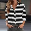 Women's Shirt Blouse Print Button Long Sleeve Casual Basic Shirt Collar Regular Top With Pockets