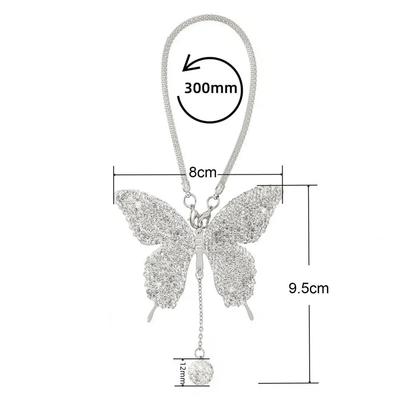 Wisiorek z cyrkoniami na lusterko wsteczne samochodu Wysokiej jakości stopowy wisiorek do dekoracji samochodu Elegancki sztuczny motyl Samochód dla kobiet