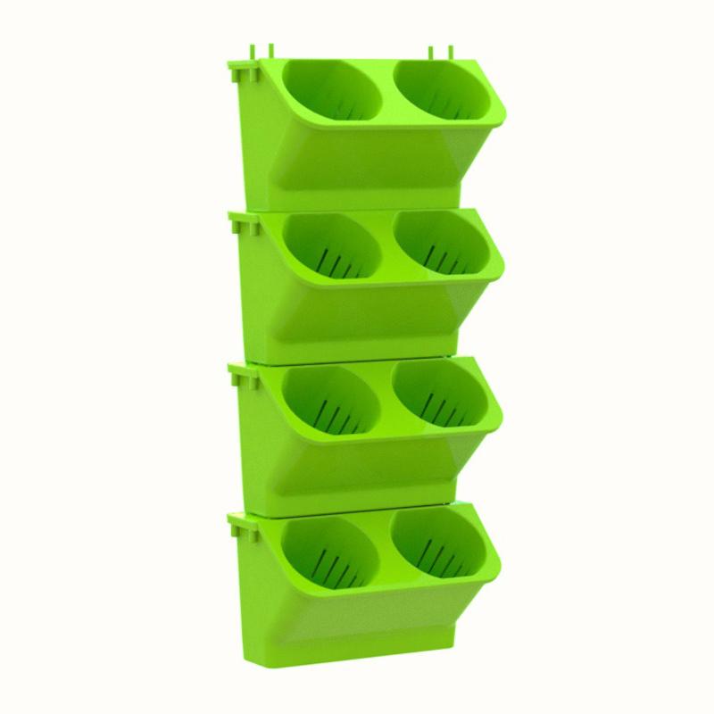 4PCS Flower Pots Wall Hanging Planters Stackable Planter Garden Plastic Pots Vertical Succulents Plant Home Balcony Decoration