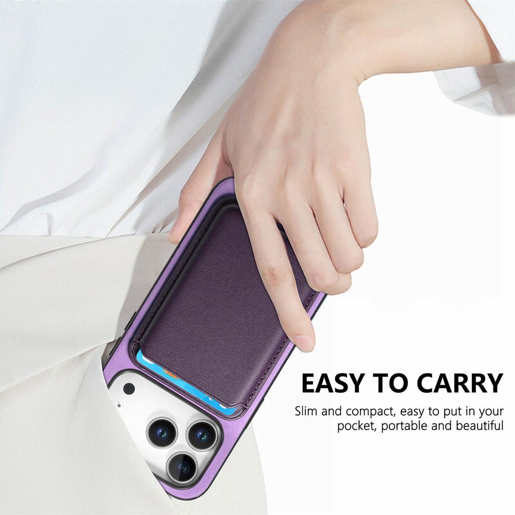 For iPhone 17 Pro Case Detachable Magnetic Card Bag Leather Phone Back Cover