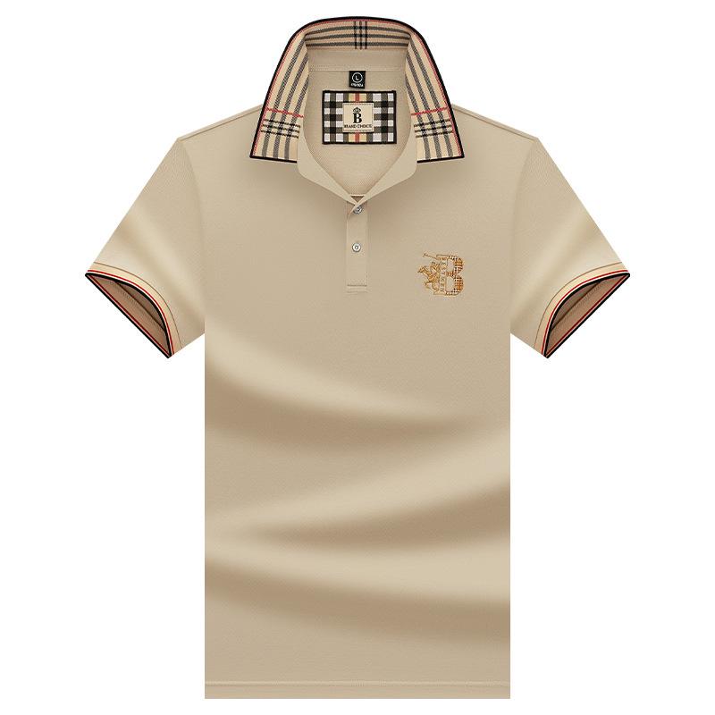 The BAY Specht Heren Geruit Losvallend Poloshirt - Zomer Korte Mouw Trendy Revers Design 48/M for 95-120 lbs