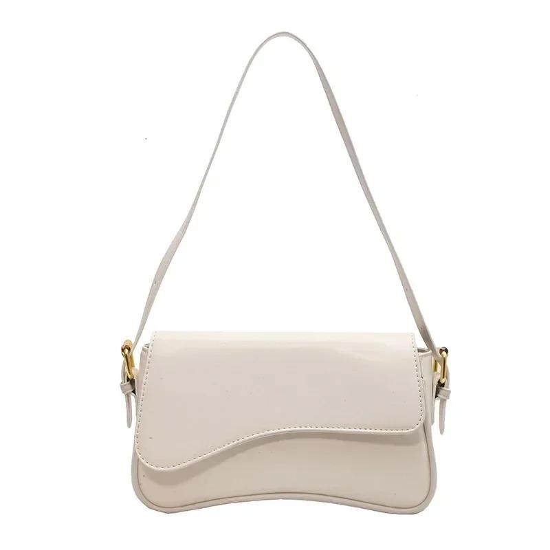 Vintage Leather Crossbody Bag for Women Designer Feminine Small Brim Shoulder Underarm Bag Bags and Bags