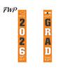 Durable Polyester Graduation Banner 1 Pair 2026 Decoration Class of Congrats Grad Door Sign Porch for Indoor Outdoor Front Hanging Party Supplies