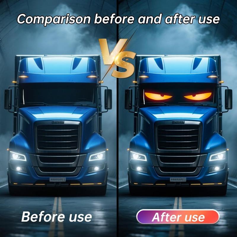 2PCS Devil Eyes Light LED Matrix Pixel Panel Dynamic Scrolling Text LED Screen Remote APP Control Waterproof for Car Windshield