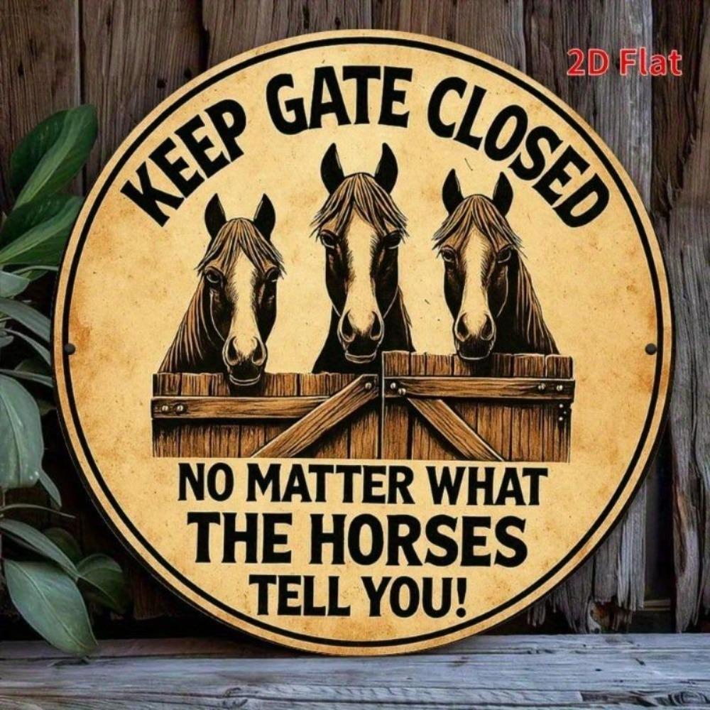 Vintage Horse Metal Sign Rustic Wall Art Home Garage Cafe Decor Gatekeeper