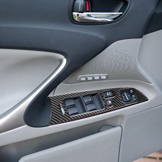 Carbon Fiber Window Lift Switch Panel Cover Trim For  LEXUS IS250 IS350 2006-08