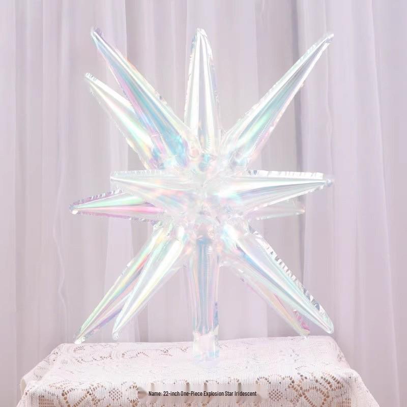 Colorful Crystal Transparent 4D Star & Daisy Balloons for Ocean Birthday Party