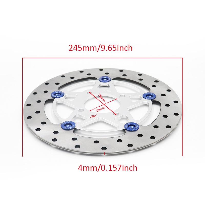 Motorcycle Accessories 245mm Brake Disc Plate 76mm To 78mm Pitch-row 4 Holes Fixed Disk for Honda KTM Suzuki Kx250f Xmax300