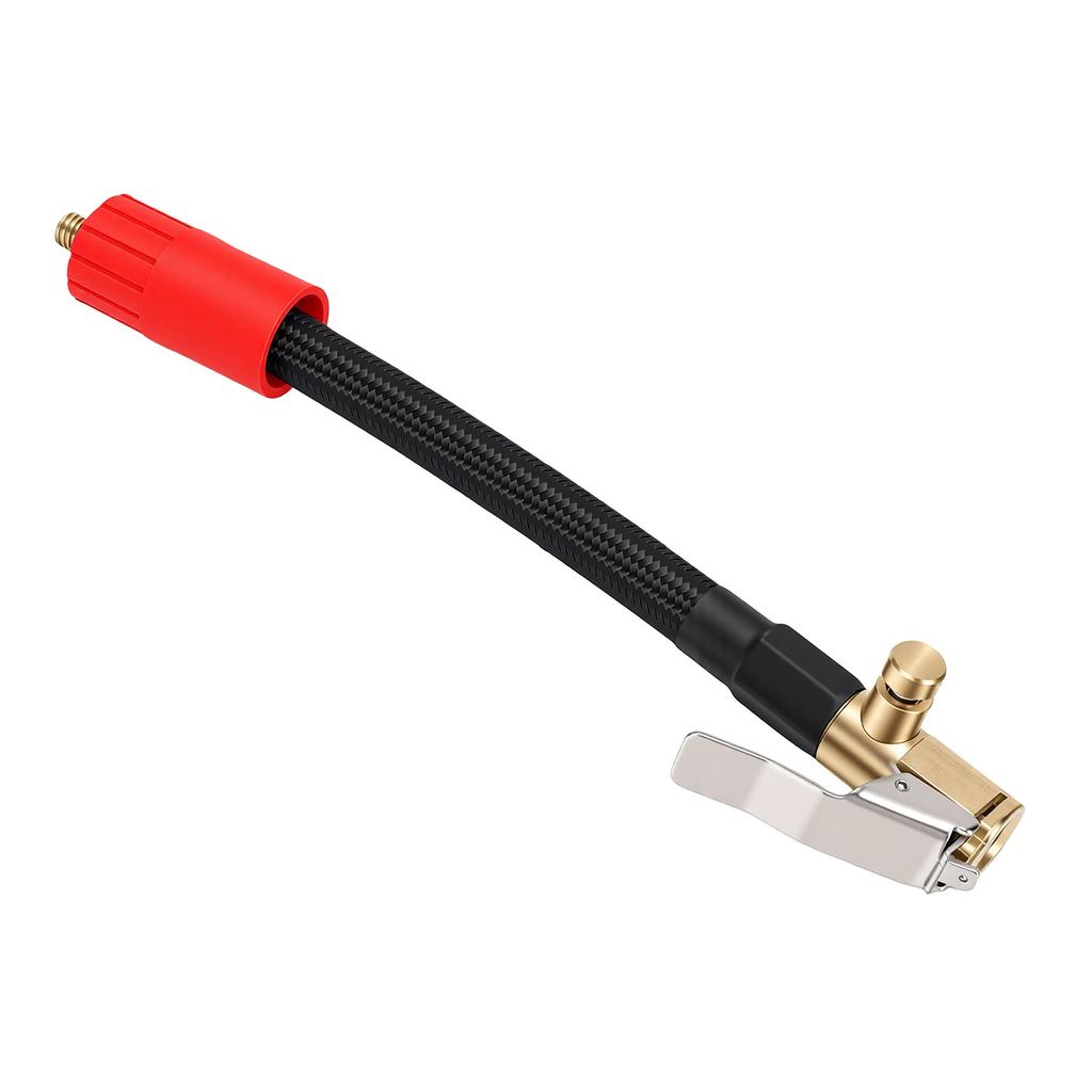 Tire Inflator Extension Tube 16cm M6 Quick Connect Clip On Air Chuck Hose for Car Motorcycle Bike Tires with Release
