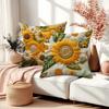 Yousheng Sunflower Throw Pillow Cover Summer Flowers Cushion Cover Decorative Farmhouse Cushion Case for Home Living Room Couch Bedroom Decor