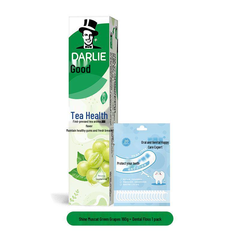 

Genuine Black Tea & Green Grape Flavored Mint Toothpaste, 160g - Fluoride for Fresh Breath & Stain Removal