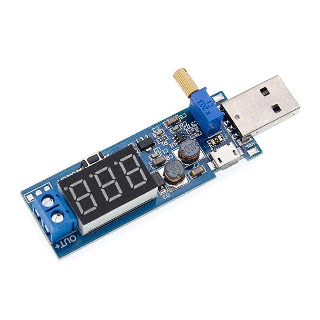 2PCS USB Buck Boost Converter Adjustable Step UP Step Down Power Supply Module Voltage Regulator DC-DC 5V to 3.3V 9V 12V 18V 24V