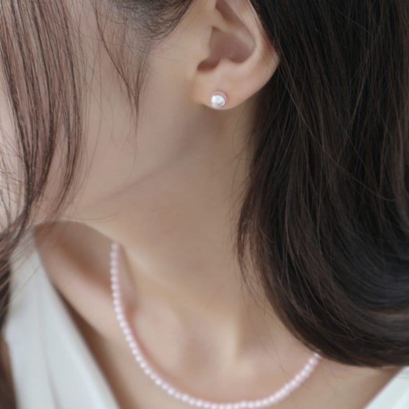 NOCTURN PINK  STUD EARRING (2size)