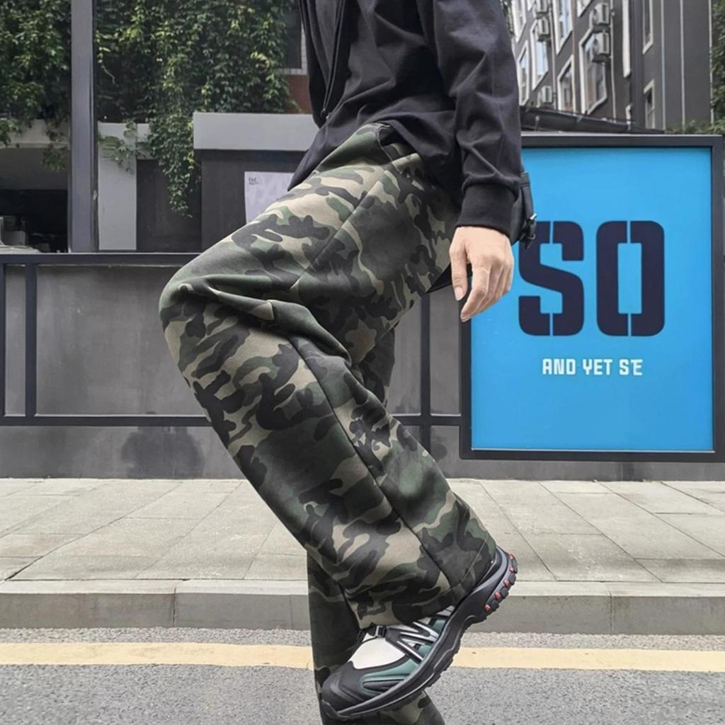 High Street Camouflage Loose Trousers Men's Autumn Trendy Brand American Personality Versatile Hip Hop Sweatpants Casual Straight Ruffian Handsome